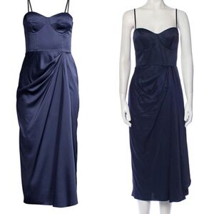 Flor Et.Al Wallis Satin Navy Bustier Dress